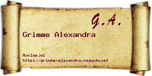 Grimme Alexandra névjegykártya